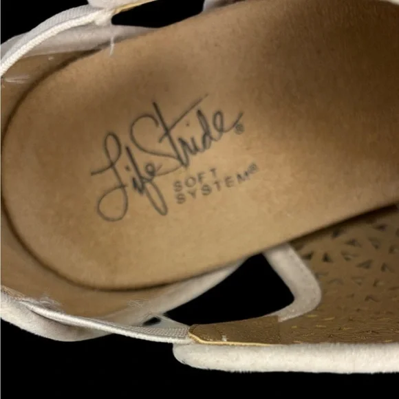 Life Stride Soft System Suede Cut Out Open Toed Sandals W/Cork Wedge Col… - Picture 5 of 5
